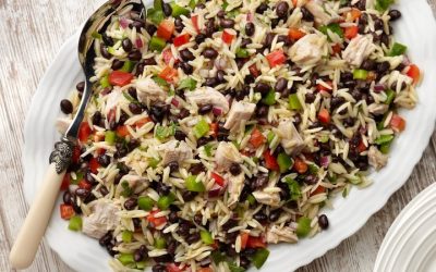 Festive Black Bean, Orzo, and Turkey Salad